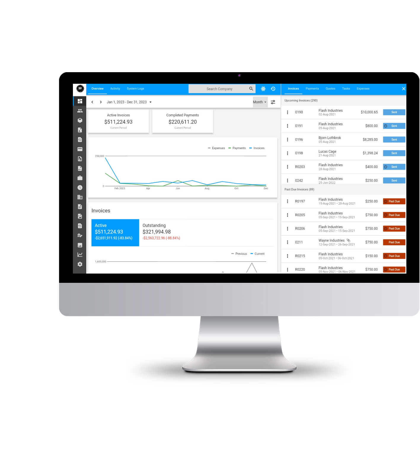 Invoice Ninja dashboard