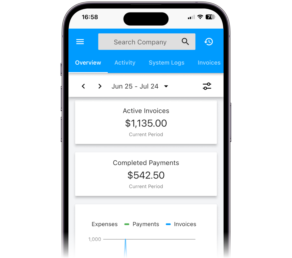 Invoice Ninja app on phone