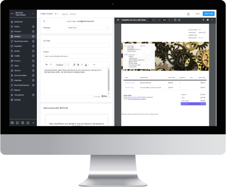 Invoice Ninja on desktop