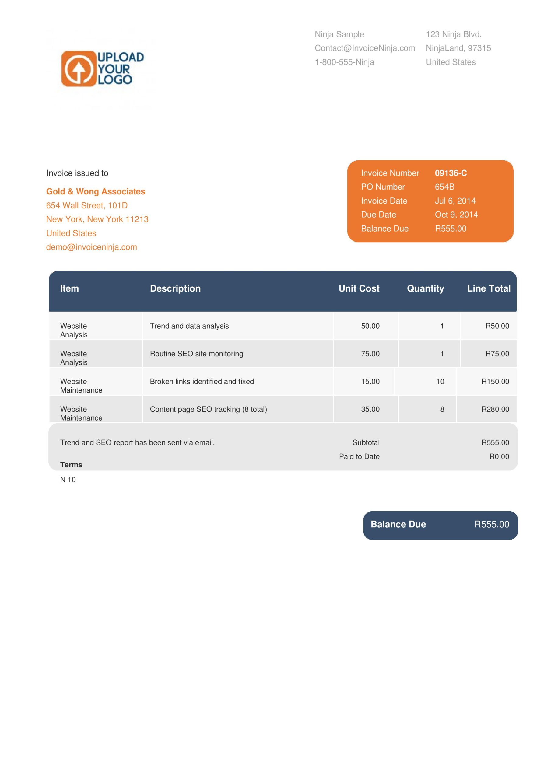Business (New) invoice template