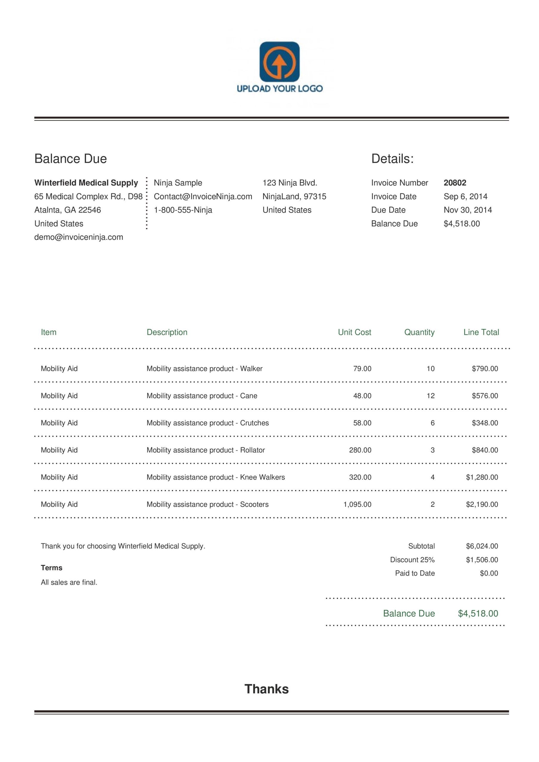 Elegant (New) invoice template