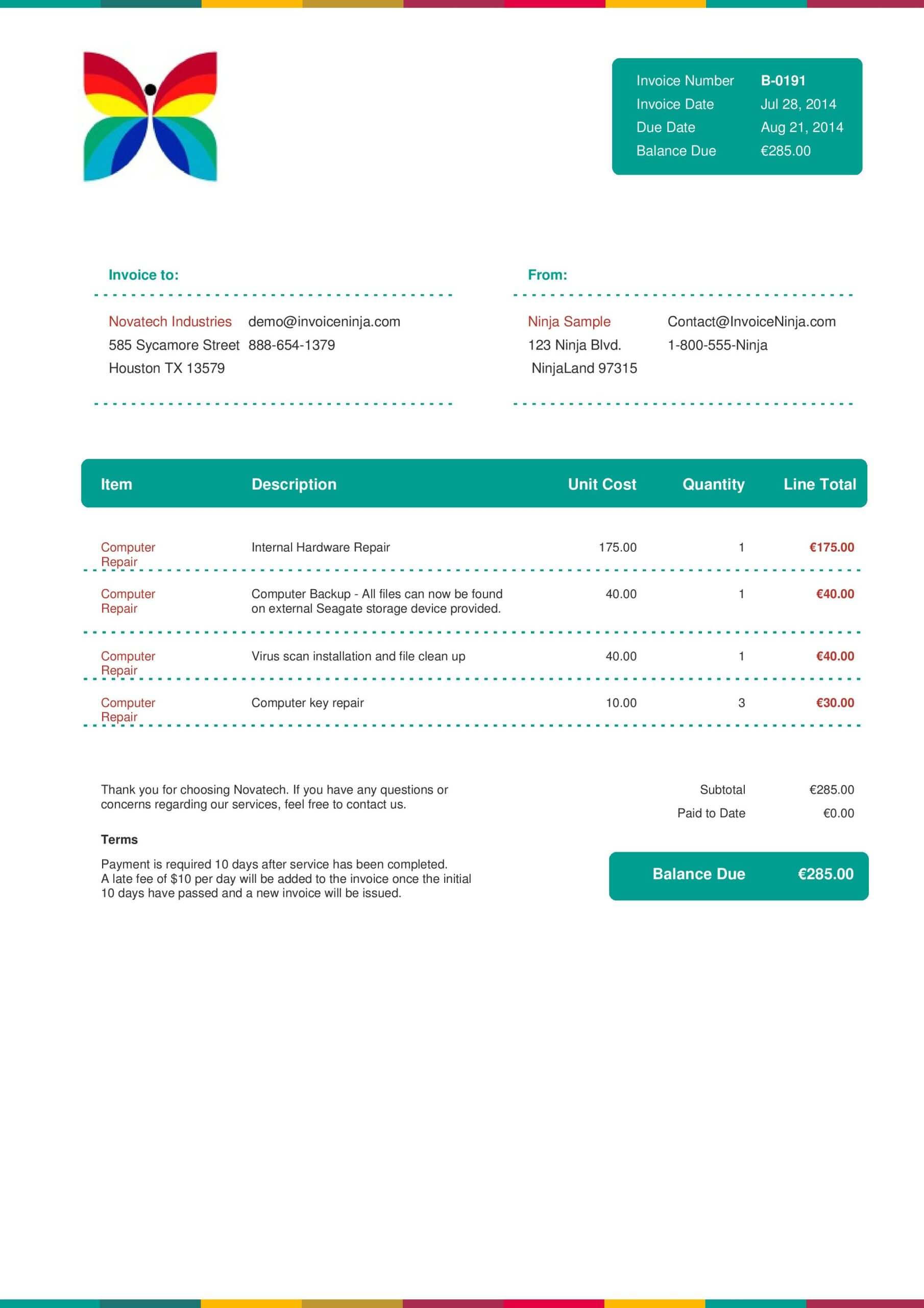 Playful (New) invoice template