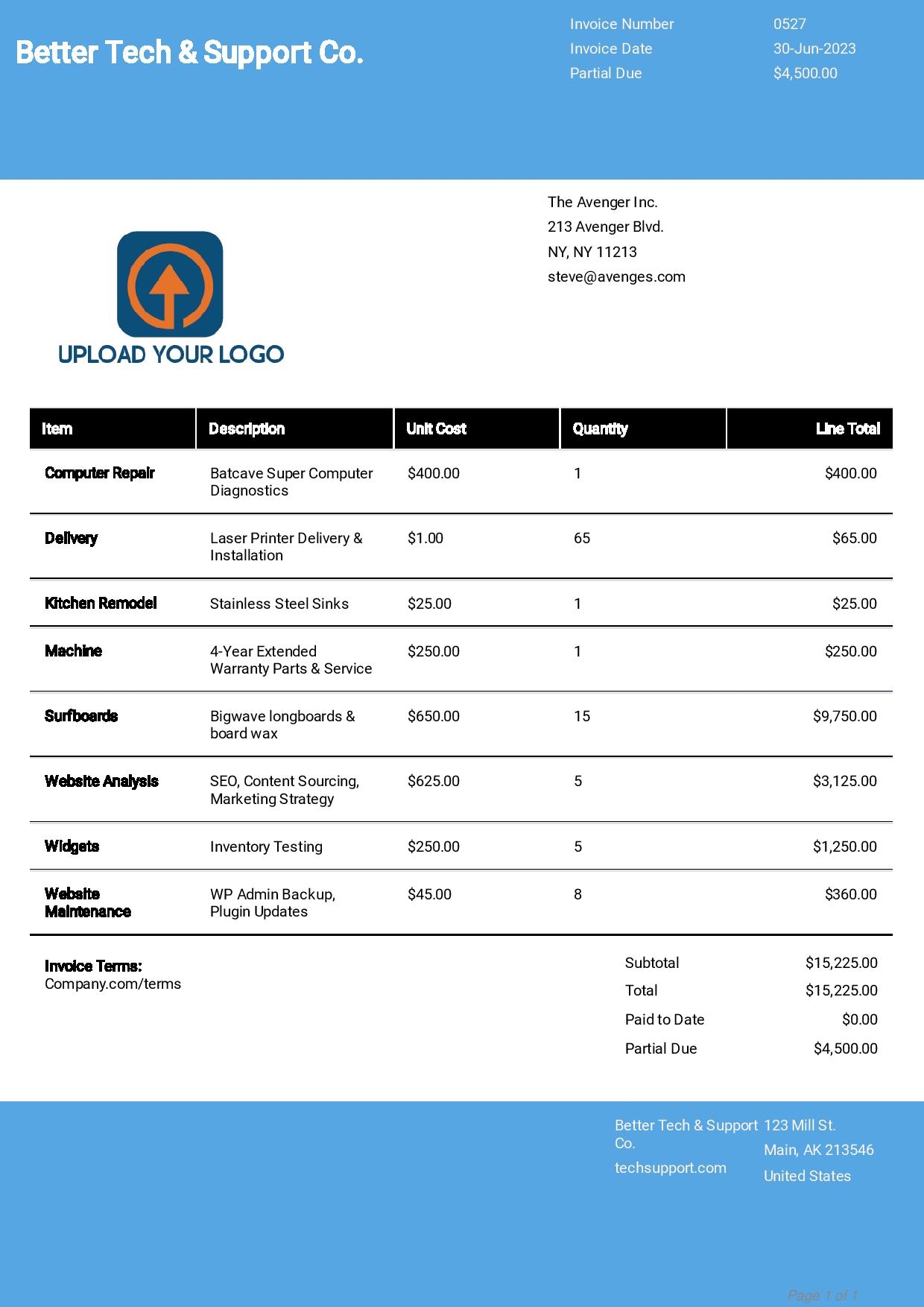 Modern invoice template
