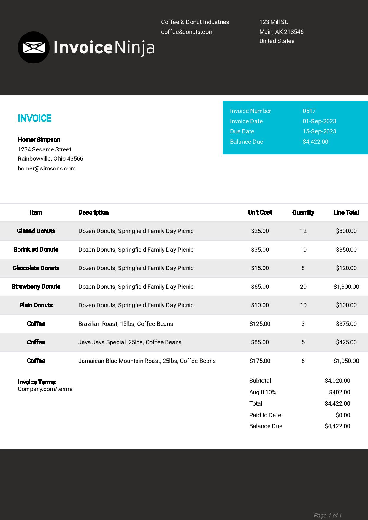 Bold invoice template